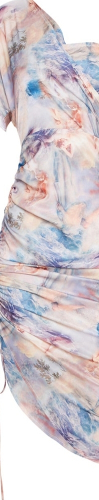 Multi Renaissance Print One Shoulders Ruched Dress - Picture 15 of 15